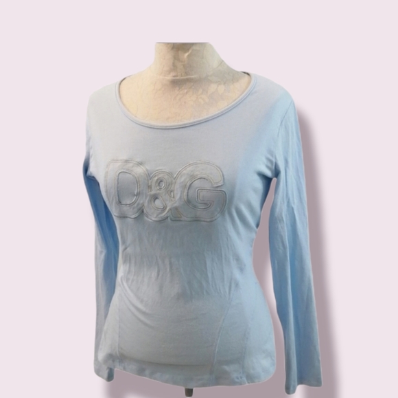 Dolce & Gabbana Vintage Pale Blue Long Sleeve D & G Shirt XLARGE - Picture 2 of 11
